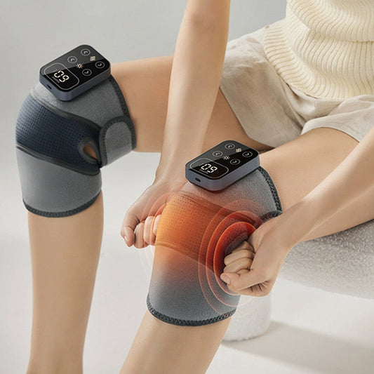🔥 50% DE RÉDUCTION! 💆‍♂️ GENOUILLÈRES CHAUFFANTES - 3 Modes de Chaleur & Massage Vibrant, Rechargeable USB, Confort Articulaire pour Sport et Détente 🌟🧴